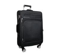 MY TRAVEL BAG Valise à main en tissu, mallette de voyage, chariot extensible à roues jumelles (M/L/XL/XXL ou lot de 4) bagages souples, Noir , Mittlerer Koffer (65cm)