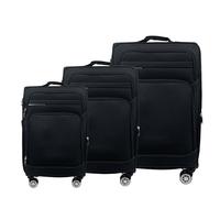 MY TRAVEL BAG Valise à roulettes en tissu extensible avec roulettes jumelées (M/L/XL/XXL ou lot de 4) Bagages souples, Noir , 3er Set, Valise en tissu avec roulettes jumelées