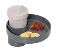 My Travel Tray Round Convertissez facilement votre porte-gobelet existant en plateau et porte-gobelet pour une utilisation dans un siège auto, un rehausseur, une poussette, une voiturette de golf et