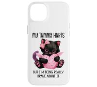 My Tummy Hurts But I'm Being Really Brave About It Funny Cat Coque pour iPhone 14 Plus