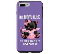 My Tummy Hurts But Im Being Really Brave About It Funny Cat Coque pour iPhone 7 Plus/8 Plus