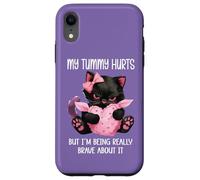 My Tummy Hurts But Im Being Really Brave About It Funny Cat Coque pour iPhone XR