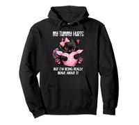 My Tummy Hurts But Im Being Really Brave About It Funny Cat Sweat à Capuche