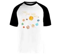 My Universe T-Shirt À Manches Courtes Unisexe Blanc Baseball Tee