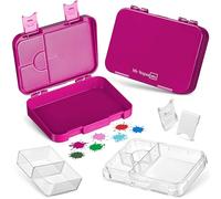 My Vesperbox Boîte à bento pour enfants - Boîte à repas avec 4 + 2 compartiments - Extrêmement robuste et étanche - Boîte à pain idéale pour la maternelle et l'école (violet)
