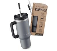 My Vesperbox Kinny Cup - Gobelet isotherme en acier inoxydable avec anse et paille (500/950/1200 ml) - Gobelet isotherme à emporter pour café, glace et quotidien - Sans BPA - Anti-fuite - Passe au