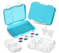 My Vesperbox Len - Boîte à bento pour enfants - Avec 4 + 2 compartiments - Boîte à déjeuner extrêmement robuste - Idéale pour la maternelle et l'école (bleu clair)