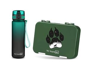 My Vesperbox - Len - Ensemble - Boîte à déjeuner et gourde de 500 ml pour enfants - Anti-fuite et sans BPA - Boîte à déjeuner pour l'école et la maternelle - Set boîte à bento