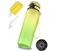 My Vesperbox Minny Gourde anti-fuite pour enfant, avec paille ou passoire, 350 ml, 500 ml, 750 ml, bouteille d'eau légère en Tritan, sans BPA, pour la maternelle, l'école (jaune-vert, 500 ml)