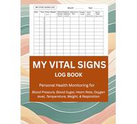 MY VITAL SIGNS LOG BOOK: Track Temperature, Blood Pressure, Heart Rate, Respiratory Rate, Oxygen Levels, Blood Sugar & More - Perfect for Home Care, Clinics, and Personal Health Monitoring