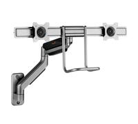 my wall HL53L Support Mural pour 2 moniteurs, entièrement Mobile, Ressort à gaz, Support pour 2 écrans, Bras Double écran, Bras pour Moniteur, Bras de Moniteur avec poignée à Levier pour Un réglage