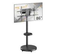 My Wall Support TV avec roulettes HP91L - 37-86" (94-218 cm) | Support TV roulant au design rond avec format portrait et paysage pour grands téléviseurs jusqu'à 50 kg et VESA 200 x 200 à