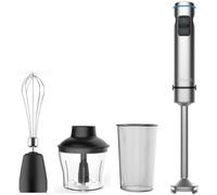 My Wave - Mixeur Plongeant - Pour Liquides et Solides - Puissance de 1 500W - Contrôle de Vitesse + Turbo - Lumière LED - Tige, Corps et Lame en Acier Inoxydable - Accessoires Inclus