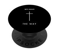My Way The Way Cross - Minimalist Christian Faith Jésus PopSockets PopGrip Adhésif