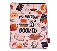 My Weekend is All Booked, Housse de livre avec fermeture éclair et poche avant, couvertures de livre pour livre de poche, 28 x 21,6 cm, cadeaux pour amateurs de livres