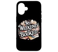 my weekend is booked Reading Books Reader Nerd Coque pour iPhone 16