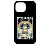 My Weekend is Fully Bookworm Livre Rainbow Reading Bookworm Coque pour iPhone 16 Pro Max