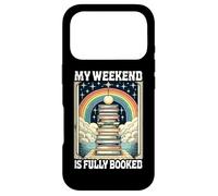 My Weekend is Fully Bookworm Livre Rainbow Reading Bookworm Coque pour iPhone 17 Pro