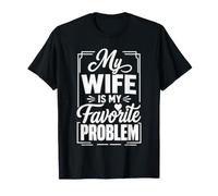 My Wife is My Favorite Problem Citation rétro Vintage en Forme de cœur T-Shirt