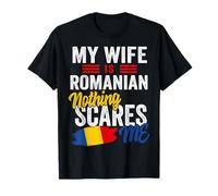 My Wife is Romanian Romania Heritage Roots Flag Souvenir Men T-Shirt