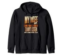 My Wife Says I Only Have 2 Faults Retro Vintage Husband Tee Sweat à Capuche