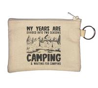 My Years are Divided Into Two Seasons Camping and Waiting Porte-monnaie Beige