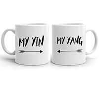 My Yin My Yang - tasses à café ensemble de 2 ensemble de tasse de café cadeau de mariage, mariage Couple de la Saint-Valentin Couple amis, tasse:Blanc