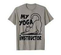 My Yoga Instructor Funny Cat Stretching T-Shirt