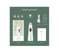 (MY0026)Aspirateur Point Noirs, Nettoyant Visage Professionel 5 Mode et 3 Têtes-- Blanc