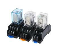 MY2NJ - Mini relais électromagnétique HH52P DC 12 V 24 V 36 V 48 V 1100 V 220 V 8 broches DPDT 5 A avec base de prise PYF08A (AC, 36 V) (My2nj220VDC Gold Point)