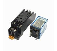 MY2P HH52P MY2NJ DPDT - bobine miniature, interrupteur de relais intermédiaire électromagnétique général avec Base prise LED AC 110V 220V DC 12V 24V(DC12V)