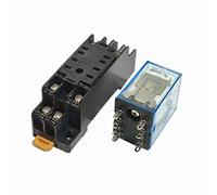 MY2P HH52P MY2NJ DPDTInterrupteur de relais intermédiaire électromagnétique général à bobine miniature avec socle LED AC 110V 220V DC 12V 24V(AC110V)