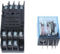 MY4NJ 14Pins Four Normally Open Four Normally Close Small Coil Power Relay with Base(DC12V)
