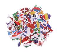 Mya 50 Pcs/Set Drapeaux Nationaux Autocollants Drapeaux Nationaux Sticker Jouets Pays Carte Autocollant DIY Scrapbooking Valise