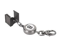 MYANEYPUO Billiard Chalk Holder Black, Automatic Telescoping Pool Cue Chalk Case, Portable Retractable Chalk Box with Key Ring, Durable SUS Zinc Alloy Material for Billiard Accessories and P