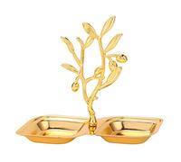 MYANEYPUO Support de rangement pour bijoux en forme de branche d'arbre avec plateau en losange, support de rangement pour bijoux en forme d'arbre, présentoir à bijoux en acier inoxydable