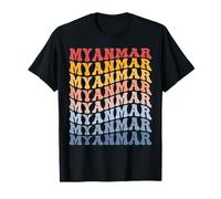Myanmar Groovy Rétro Birmanie T-Shirt