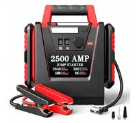 MyAnts Booster de Batterie Voiture Puissant 2500A avec Gonfleur 150 PSI, Démarreur 12V pour Moteurs Essence/Diesel jusqu'à 8.0L, Batterie Externe 20000mAh, Lampe LED 500LM pour Camion, Moto, SUV