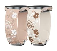 MYAPULUA Bracelet Galaxy Watch 7/6/5/4/FE 40mm 44mm/6/4 Classic 47mm 43mm 46mm 42mm/5 Pro 45mm pour femmes,bracelet motif floral gravé rechange en silicone 20mm