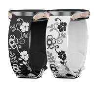 MYAPULUA Bracelet Galaxy Watch 7/6/5/4/FE 40mm 44mm/6/4 Classic 47mm 43mm 46mm 42mm/5 Pro 45mm pour femmes,bracelet motif floral gravé rechange en silicone 20mm