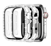 MYAPULUA Lot de 2 coques de protection pour Apple Watch 40mm 41mm 44mm 42mm 45mm 46mm pour femme, PC rigide à paillettes diamantées, protection complète d'écran pour iWatch Series 10 9 8 7 6 5 4 SE