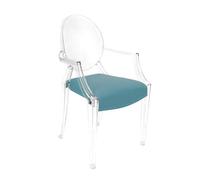 MYAREADESIGN IL CUSCINO coussin pour chaise KARTELL LOUIS GHOST (Bleu clair cod. 21 - Eco-cuir Greta)