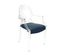 MYAREADESIGN IL CUSCINO coussin pour chaise KARTELL LOUIS GHOST (Bleu nuit cod. 25 - Eco-cuir Greta)
