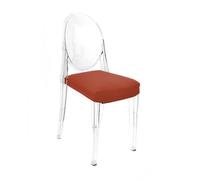 MYAREADESIGN set de 4 chaises KARTELL VICTORIA GHOST avec coussins IL CUSCINO (Orange cod. 15 - Eco-cuir Greta)