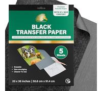 MyArtscape Lot de 5 feuilles de papier de transfert graphite - 50,8 x 91,4 cm - Papier carbone ciré pour le traçage - Noir