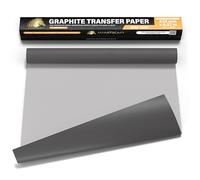MyArtscape Rouleau de papier transfert graphite, sans cire, 43,2 cm x 4,6 m, papier graphite, papier carbone précis, idéal comme papier calque pour le dessin