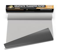 MyArtscape Rouleau de papier transfert graphite, sans cire, 43,2 cm x 4,6 m, papier graphite, papier carbone précis, idéal comme papier calque pour le dessin