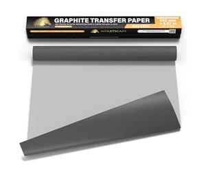 MyArtscape Rouleau de papier transfert graphite, sans cire, 43,2 cm x 4,6 m, papier graphite, papier carbone précis, idéal comme papier calque pour le dessin