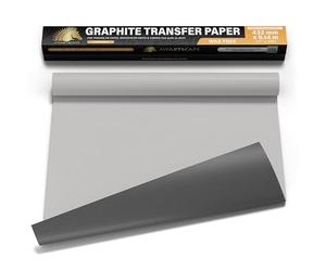 MyArtscape Rouleau de papier transfert graphite, sans cire, 43,2 cm x 9,1 m, papier graphite, papier carbone précis, idéal comme papier calque pour le dessin