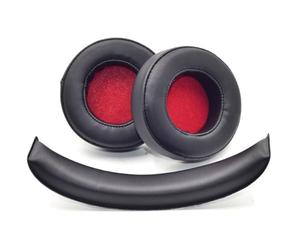 MYAYD Coussinets de rechange + bandeau compatibles avec Motorola Pulse Escape sans fil, pièces de rechange, coussinets d'oreille, coussinets d'oreille, pièces de réparation (noir)